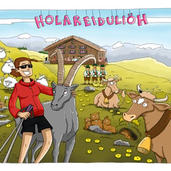 Farbige Illustration als Geschenk zum Druck auf Leinwand