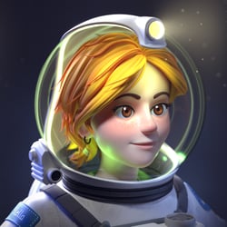 Stella im Astronautenanzug