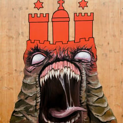 Illustration für eine Kirchentags-Aktion der Diakonie zum Thema Hamburger Wohnungsnot