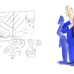 Kleine Firmen – Große Jobs /  Skizze und fertige Illustration