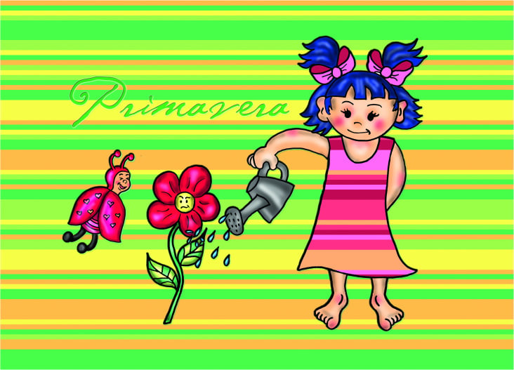 Illustrationen für eine Kindermodenfirma, Wandgestaltung für den Frühling