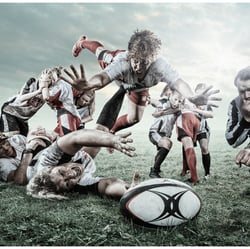 The Girls are playing Rugby