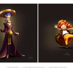 Character-Illustration „Meister Hora“ und „Momo“, basierend auf Michael Endes „Momo“