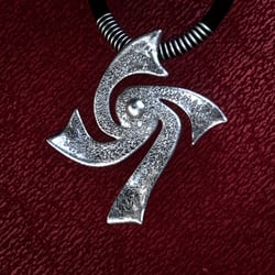 swirl galaxy rough silver Anhänger -Shapeways