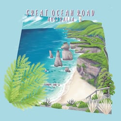 Travel Illustration Series – Great Ocean Road, Australia