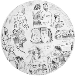 Illustration zum Buch von Elena Ronina „Drei Frauen“