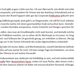 Bewerbungstext für Max
