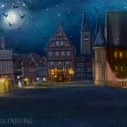 Wimmelbuch Halloween in Quedlinburg  Hintergrund