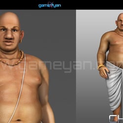 3D Pandit Low Poly Cartoon Character Animation