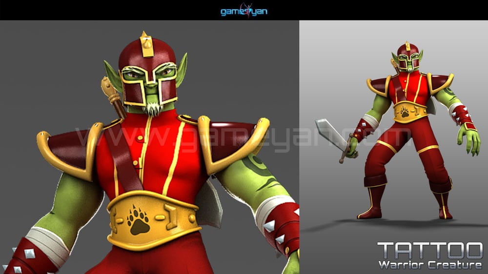 3D-Kriegers-Geschöpf Character Modeling