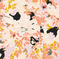 Blackbirds in a hedgerow
