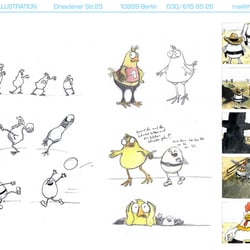 Trickfilmfiguren Bibu und Babette (Bewegungsstudien)