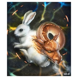 Hase und Drache
