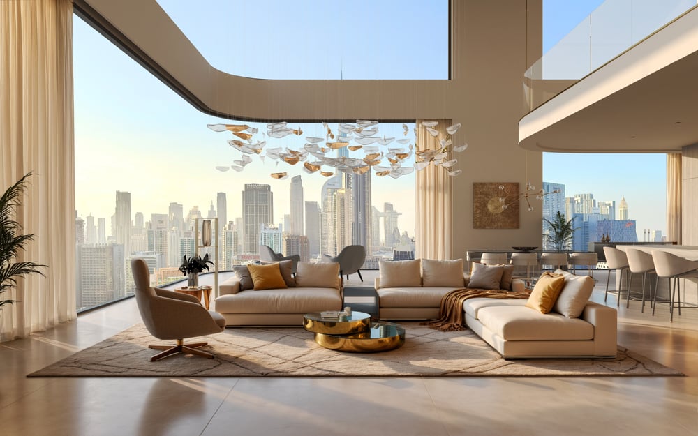 Innenvisualisierung: Elegant. Skulptural. Dubai.