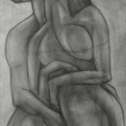60 cm x 80 cm/ Kohle auf Leinwand