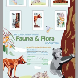 Tierillustration für eine Briefmarken Serie. Adobe Illustrator