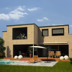 Cubus | Gartenansicht Holzfassade