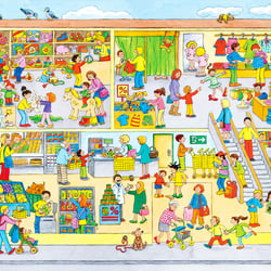 Wimmelbild Einkaufen