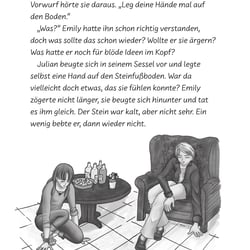 Illustration im TB „Gefangen im Riesenbuch“