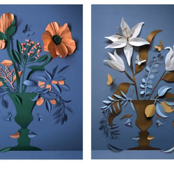 Papercraft Illustrationen für den Blumenladen von Melanie Jean Richard, Bern. 2021