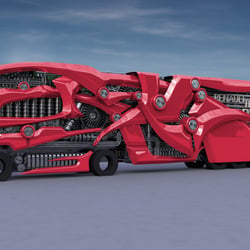 3D-Modell des Designs, das zum Rendering der Druckvorlagen diente.