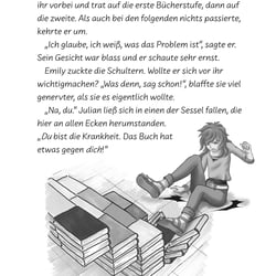 Illustration im TB „Gefangen im Riesenbuch“