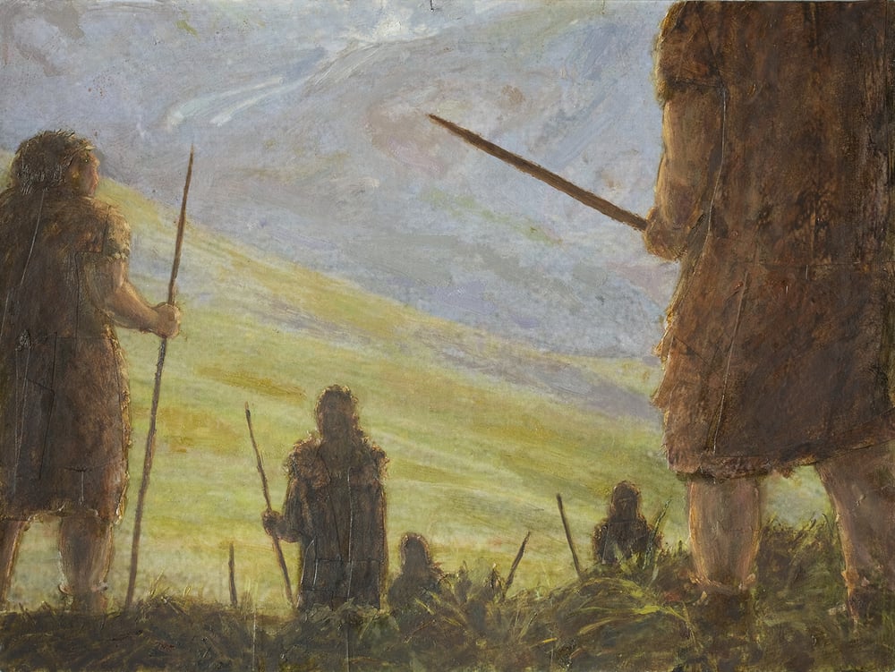 Begegnung zwishcen Neandertalern und Sapiens