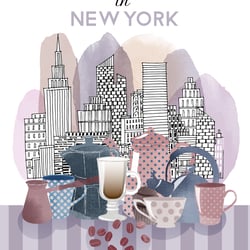 Coffee in NY vector poster