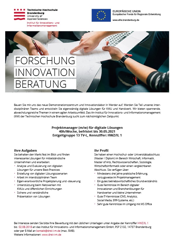 IIIM Stellenausschreibungen Projektmanager
