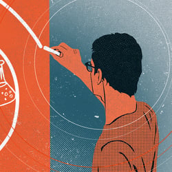 red. Illustration „In einer digitalen Gesellschaft braucht man… / Ausschnitt