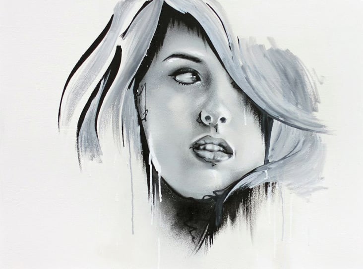 Diva Spraypaint and marker on canvas 80×60cm © F. Naujoks
