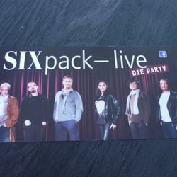 Flyer für Veranstaltung mit der Band SIXpack