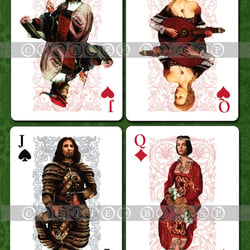 Spielkarten design set „ Renesans“ Touche, Aquarell, Illustrator, Photoshop CS6
