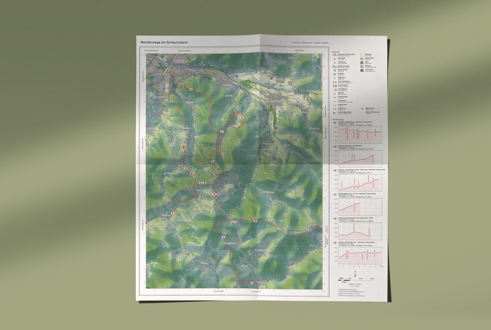 Kartenblatt der topografischen Wanderkarte des Südschwarzwalds