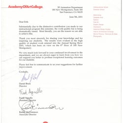 Adjunct Professor at the Academy of Art College in San Francisco