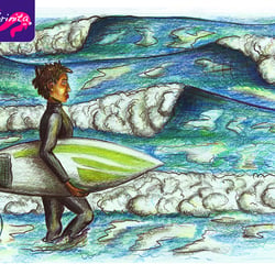 Surfer sucht die perfekte Welle – Bundstift