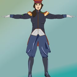 Militar girl front view