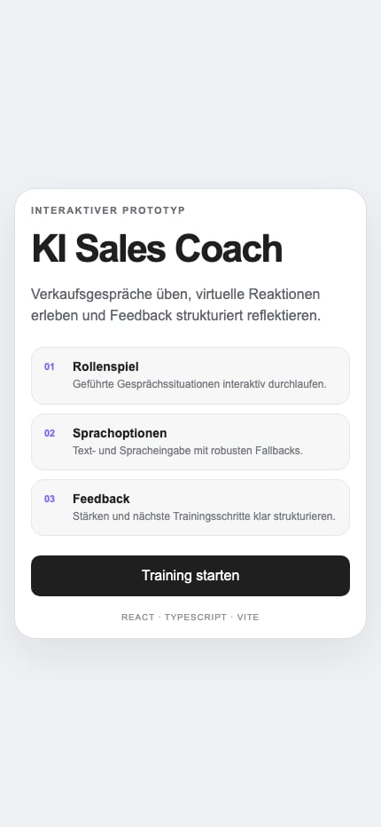 Neutralisierter Trainingseinstieg – Rollenspiel, Sprachoptionen und Feedback