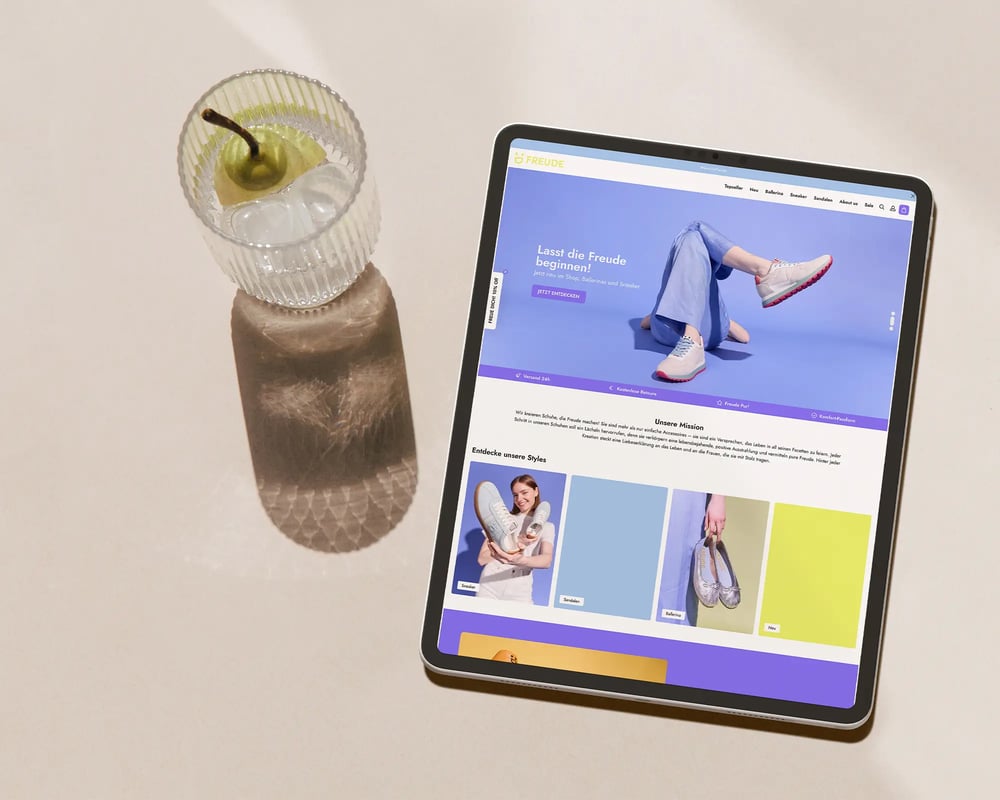 FREUDE Online Shop Homepage