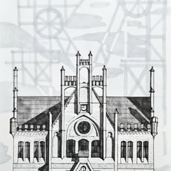 Zechenhaus 40×30cm fine liner/papier 2021