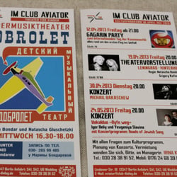 Design für Monatsprogramm des Clubs AVIATOTR-Artcafe