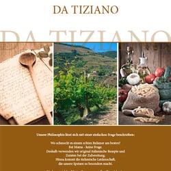 Titelseite Speisekarte Da Tiziano