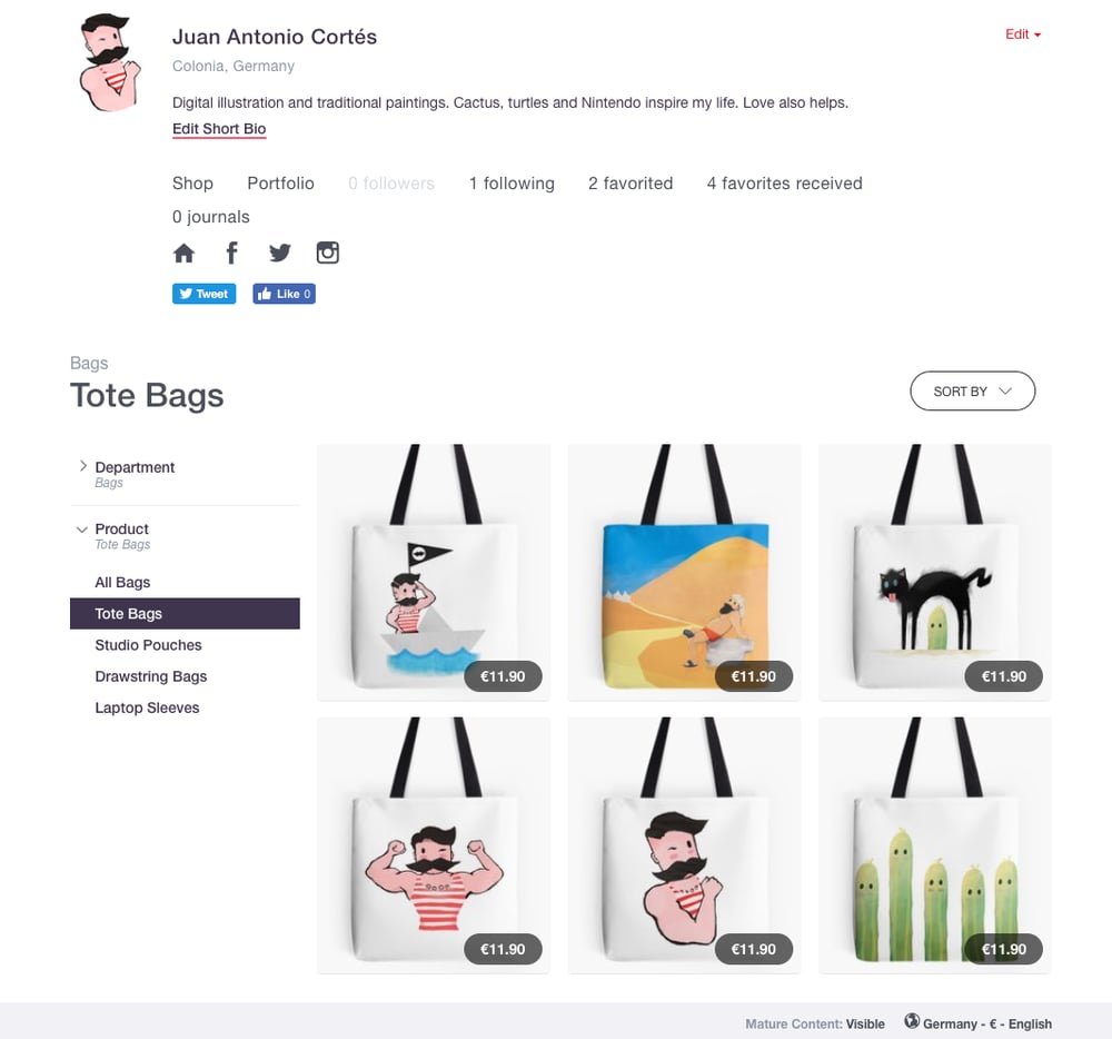 Onlineshop products