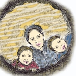Kinderbuchillustration – Blick in den Bottich