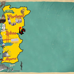 Collage & Portugal map for The Spoiled Queen Magazine
