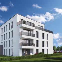 Außenvisualisierungen des Mehrfamilienhauses BRIX in Frankfurt-Höchst