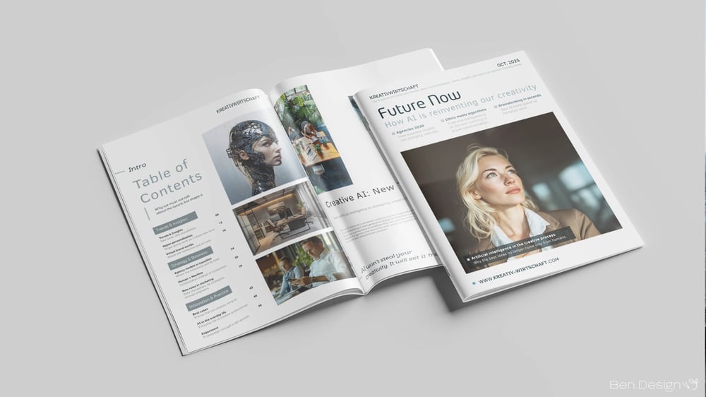Editorialdesign des Future Now Kundenmagazins