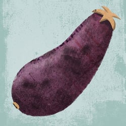 Freie Arbeit. Aubergine