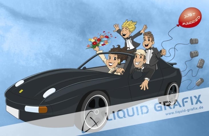 Illustration für Hochzeitskarten, Einladungen etc.