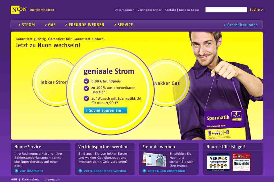Startseite mit 3 Produkten als Coverflow